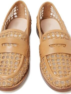 Slip on Raffia Penny Loafers